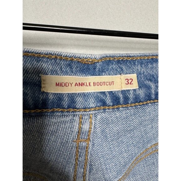 Levi's Premium Middy Ankle Bootcut Jeans in Blasted Stone Light Wash Size 32 - Picture 11 of 14